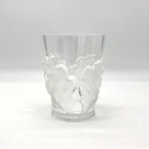 Lalique France Discontinued Chene Frosted Oak Leaf Crystal Tumbler Glass